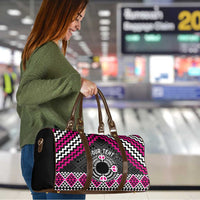 Personalised Aotearoa Niho Taniwha Motif Travel Bag Pink Style - Polynesian Pride