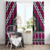 Personalised Aotearoa Niho Taniwha Motif Window Curtain Pink Style LT9 - Polynesian Pride