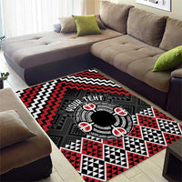 Personalised Aotearoa Niho Taniwha Motif Area Rug Red Style