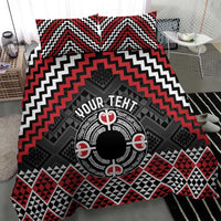 Personalised Aotearoa Niho Taniwha Motif Bedding Set Red Style