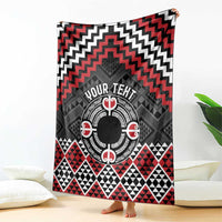 Personalised Aotearoa Niho Taniwha Motif Blanket Red Style LT9 - Polynesian Pride