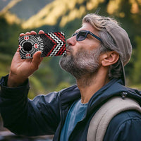 Personalised Aotearoa Niho Taniwha Motif 4 in 1 Can Cooler Tumbler Red Style LT9 - Polynesian Pride