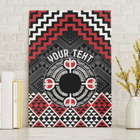 Personalised Aotearoa Niho Taniwha Motif Canvas Wall Art Red Style LT9 Without Frame Red - Polynesian Pride