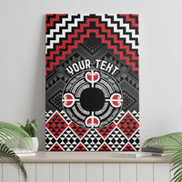 Personalised Aotearoa Niho Taniwha Motif Canvas Wall Art Red Style LT9 - Polynesian Pride