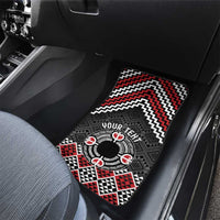 Personalised Aotearoa Niho Taniwha Motif Car Mats Red Style LT9 - Polynesian Pride