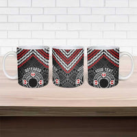 Personalised Aotearoa Niho Taniwha Motif Ceramic Mug Red Style - Polynesian Pride