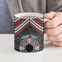 Personalised Aotearoa Niho Taniwha Motif Ceramic Mug Red Style - Polynesian Pride