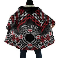 Personalised Aotearoa Niho Taniwha Motif Cloak Red Style - Polynesian Pride