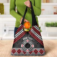 Personalised Aotearoa Niho Taniwha Motif Grocery Bag Red Style LT9 - Polynesian Pride