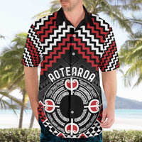 Personalised Aotearoa Niho Taniwha Motif Hawaiian Shirt Red Style LT9 - Polynesian Pride