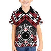 Personalised Aotearoa Niho Taniwha Motif Hawaiian Shirt Red Style LT9 - Polynesian Pride