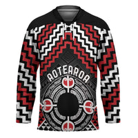 Personalised Aotearoa Niho Taniwha Motif Hockey Jersey Red Style LT9 Unisex Red - Polynesian Pride