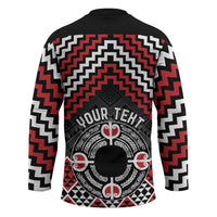 Personalised Aotearoa Niho Taniwha Motif Hockey Jersey Red Style LT9 - Polynesian Pride