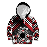 Personalised Aotearoa Niho Taniwha Motif Kid Hoodie Red Style