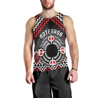 Personalised Aotearoa Niho Taniwha Motif Men Tank Top Red Style LT9 - Polynesian Pride