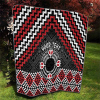 Personalised Aotearoa Niho Taniwha Motif Quilt Red Style