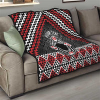 Personalised Aotearoa Niho Taniwha Motif Quilt Red Style
