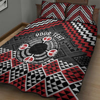 Personalised Aotearoa Niho Taniwha Motif Quilt Bed Set Red Style LT9 - Polynesian Pride