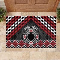 Personalised Aotearoa Niho Taniwha Motif Rubber Doormat Red Style LT9 Red - Polynesian Pride