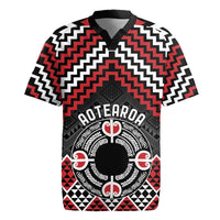 Personalised Aotearoa Niho Taniwha Motif Rugby Jersey Red Style