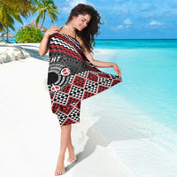 Personalised Aotearoa Niho Taniwha Motif Sarong Red Style