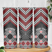 Personalised Aotearoa Niho Taniwha Motif Skinny Tumbler Red Style