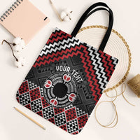 Personalised Aotearoa Niho Taniwha Motif Tote Bag Red Style - Polynesian Pride