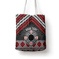 Personalised Aotearoa Niho Taniwha Motif Tote Bag Red Style - Polynesian Pride