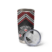 Personalised Aotearoa Niho Taniwha Motif Tumbler Cup Red Style LT9 - Polynesian Pride