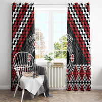 Personalised Aotearoa Niho Taniwha Motif Window Curtain Red Style LT9 - Polynesian Pride