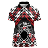Personalised Aotearoa Niho Taniwha Motif Women Polo Shirt Red Style