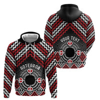 Personalised Aotearoa Niho Taniwha Motif Zip Hoodie Red Style