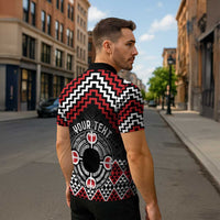 Personalised Aotearoa Niho Taniwha Motif Zipper Polo Shirt Red Style - Polynesian Pride