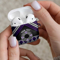 Personalised Aotearoa Niho Taniwha Motif AirPods Case Violet Style LT9 - Polynesian Pride