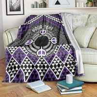 Personalised Aotearoa Niho Taniwha Motif Blanket Violet Style LT9 Violet - Polynesian Pride