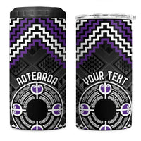 Personalised Aotearoa Niho Taniwha Motif 4 in 1 Can Cooler Tumbler Violet Style LT9 One Size: 16 oz Violet - Polynesian Pride