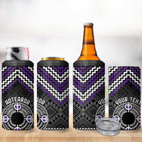 Personalised Aotearoa Niho Taniwha Motif 4 in 1 Can Cooler Tumbler Violet Style LT9 - Polynesian Pride