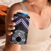 Personalised Aotearoa Niho Taniwha Motif 4 in 1 Can Cooler Tumbler Violet Style LT9 - Polynesian Pride