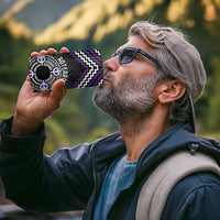 Personalised Aotearoa Niho Taniwha Motif 4 in 1 Can Cooler Tumbler Violet Style LT9 - Polynesian Pride