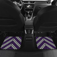 Personalised Aotearoa Niho Taniwha Motif Car Mats Violet Style LT9 Set 2pcs - Back Violet - Polynesian Pride