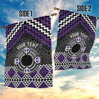 Personalised Aotearoa Niho Taniwha Motif Garden Flag Violet Style LT9 - Polynesian Pride