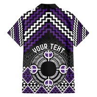 Personalised Aotearoa Niho Taniwha Motif Hawaiian Shirt Violet Style LT9 - Polynesian Pride