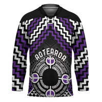 Personalised Aotearoa Niho Taniwha Motif Hockey Jersey Violet Style LT9 Unisex Violet - Polynesian Pride