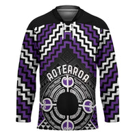 Personalised Aotearoa Niho Taniwha Motif Hockey Jersey Violet Style - Polynesian Pride