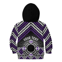 Personalised Aotearoa Niho Taniwha Motif Kid Hoodie Violet Style