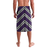 Personalised Aotearoa Niho Taniwha Motif Lavalava Violet Style LT9 - Polynesian Pride