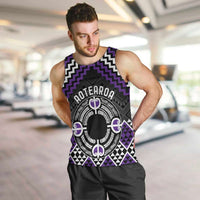 Personalised Aotearoa Niho Taniwha Motif Men Tank Top Violet Style LT9 Violet - Polynesian Pride