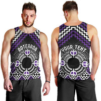 Personalised Aotearoa Niho Taniwha Motif Men Tank Top Violet Style LT9 - Polynesian Pride