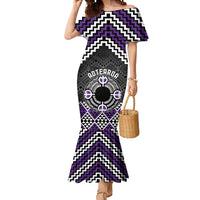 Personalised Aotearoa Niho Taniwha Motif Mermaid Dress Violet Style