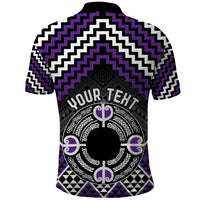 Personalised Aotearoa Niho Taniwha Motif Polo Shirt Violet Style